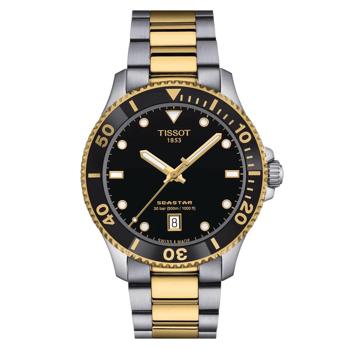 Tissot Seastar 1000 40mm Black-yellow Gold Men`s Watch T120.410.22.051.00