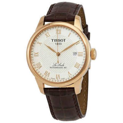 Tissot Le Locle Automatic Silver Dial Men`s Watch T006.407.36.033.00 - Dial: Silver, Band: Brown, Bezel: Pink