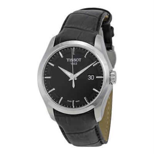 Tissot Couturier Black Dial Men`s Watch T0354101605100 - Dial: Black, Band: Black, Bezel: Silver