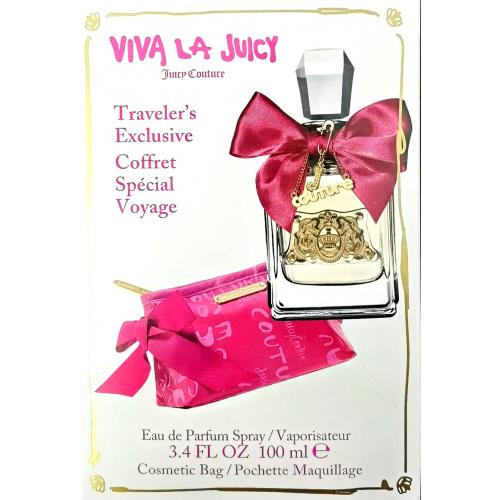 Viva LA Juicy By Juicy Couture Gift Set Perfume 3.4 OZ + Cosmetic Bag Travel