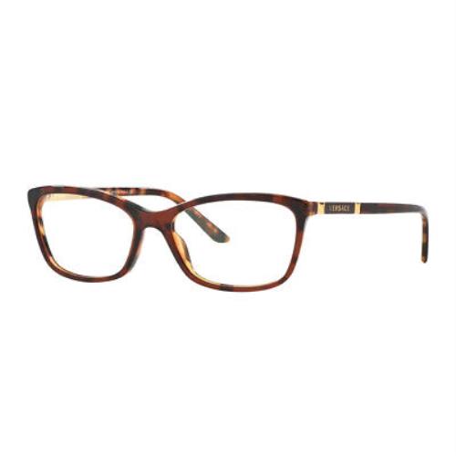 Versace VE 3186 5077 Havana Plastic Butterfly Eyeglasses 54mm