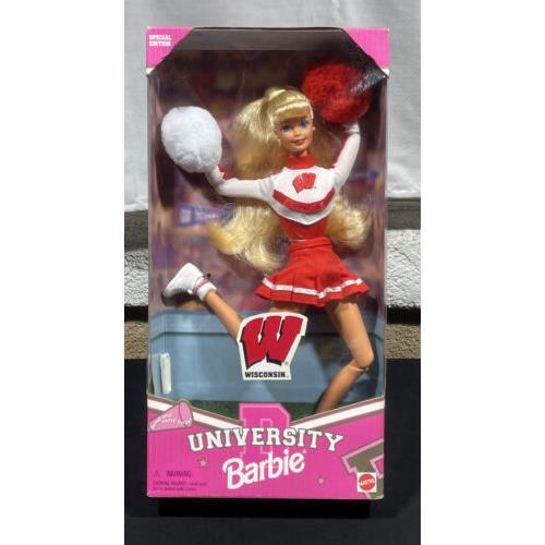 University Barbie Cheerleader Wisconsin Special Edition Mattel 17195