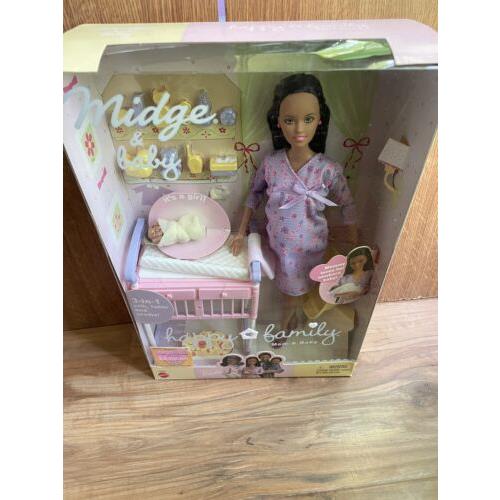 African American Happy Family Pregnant Midge Barbie Doll