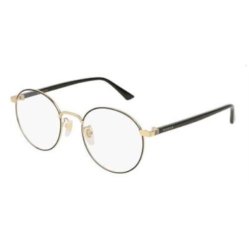 Gucci RX Eyeglasses GG 0297OK-001 Gold Black w/ Demo Lens 52mm