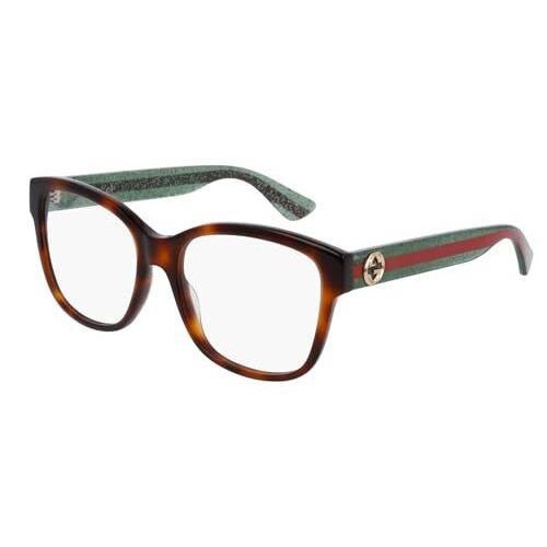 Gucci RX Eyeglasses GG0038ON-002 Havana Green w/ Demo Lens 54mm