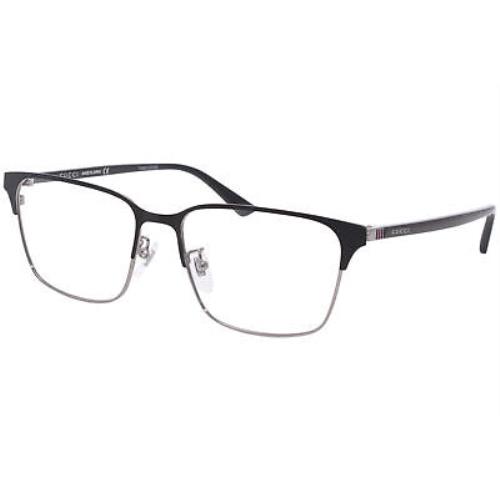 Gucci Web GG0756OA 003 Eyeglasses Men`s Black/silver Full Rim Optical Frame 56mm