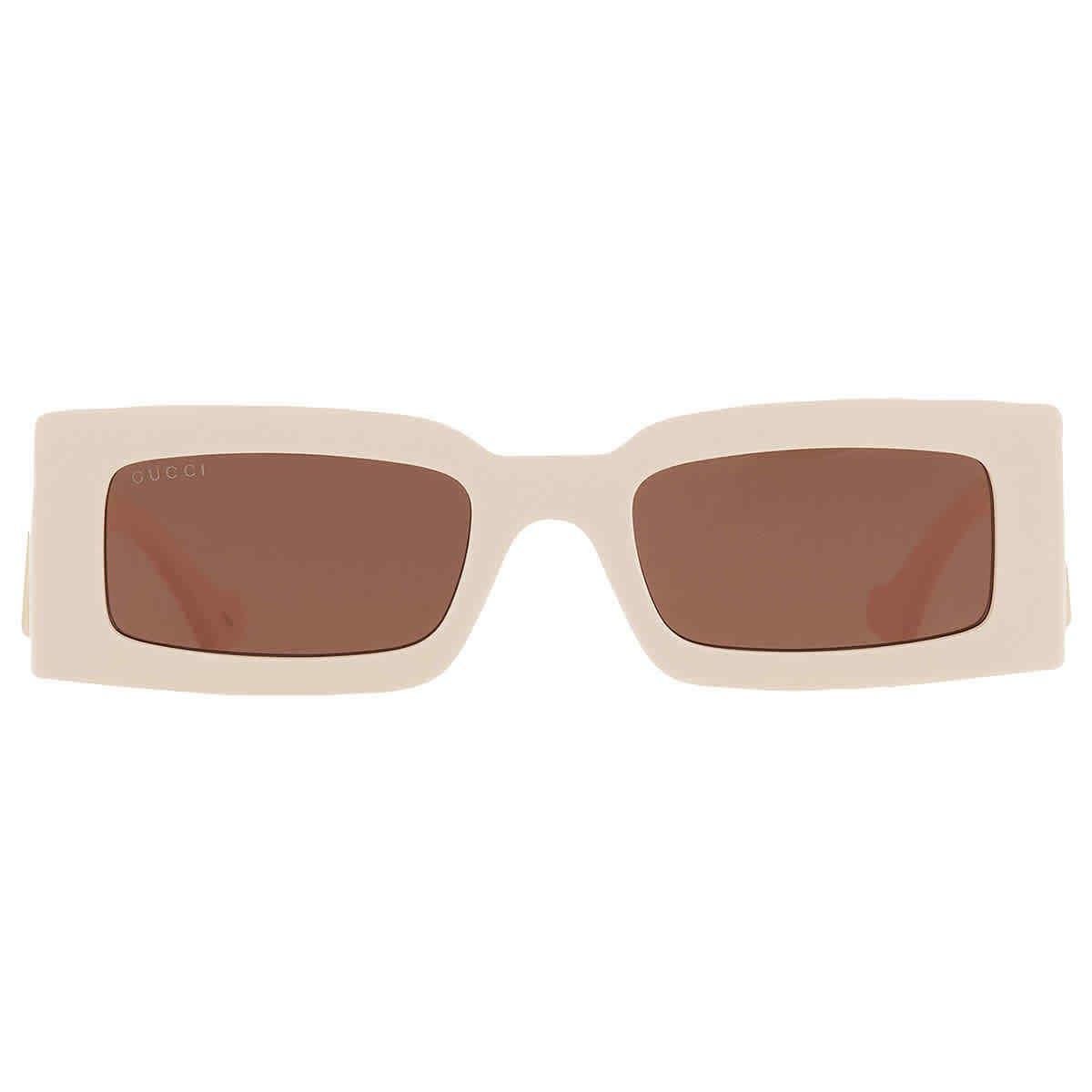 Gucci Brown Rectangular Ladies Sunglasses GG1425S 004 53 GG1425S 004 53