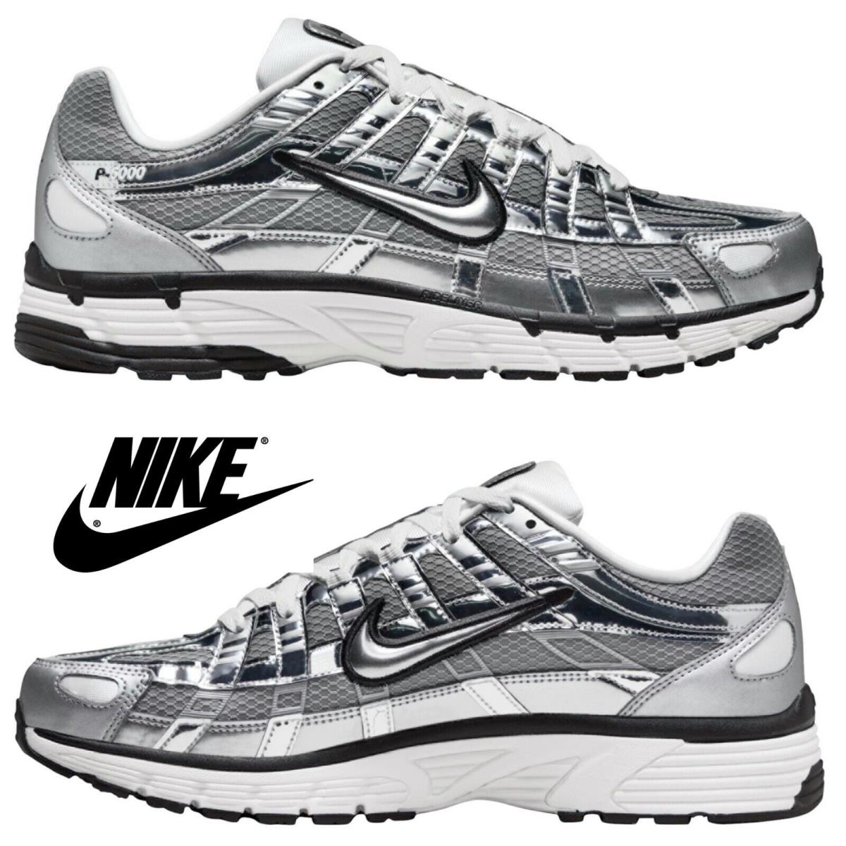Nike Men`s P-6000 Running Sneakers Athletic Premium Comfort Sport Shoes Silver
