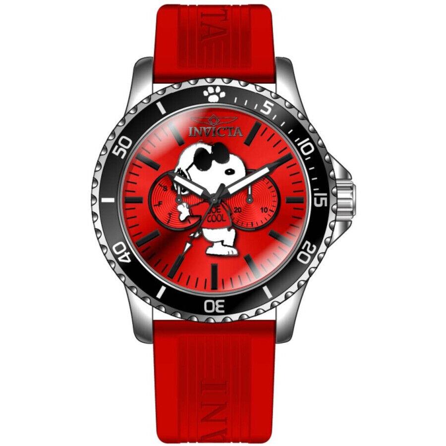 Invicta Character Collection Snoopy Quartz Red Dial Men`s Watch 45389