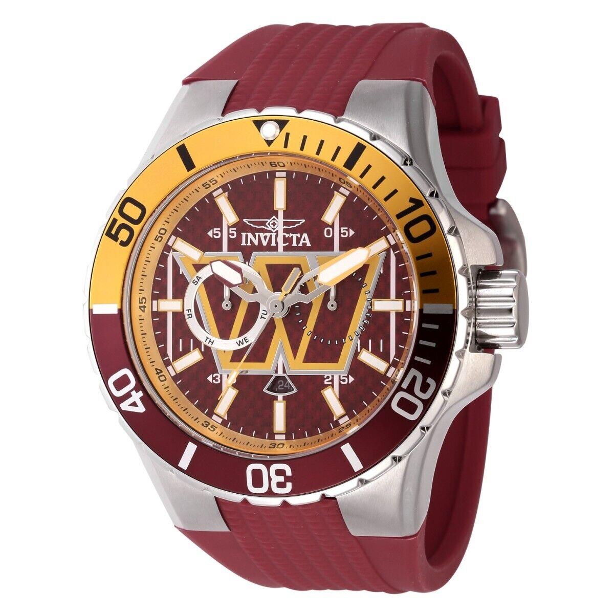 Invicta Nfl Washington Commanders Men`s Watch - 50mm Burgundy ZG-45402