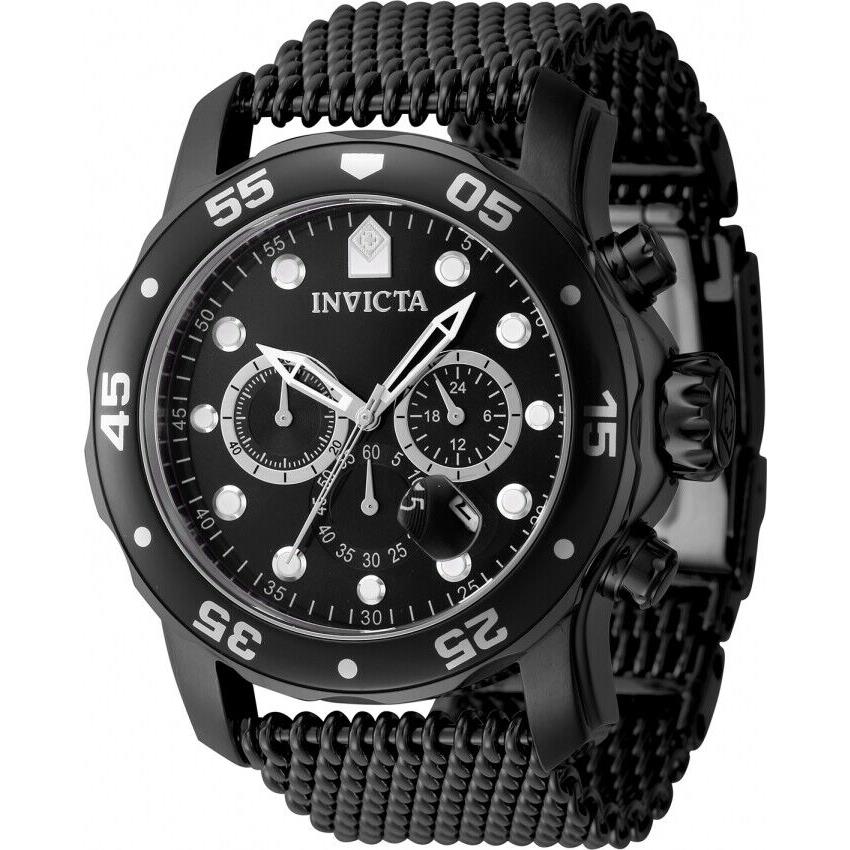 Invicta Pro Diver Chronograph Gmt Date Quartz Black Dial Men`s Watch 47242