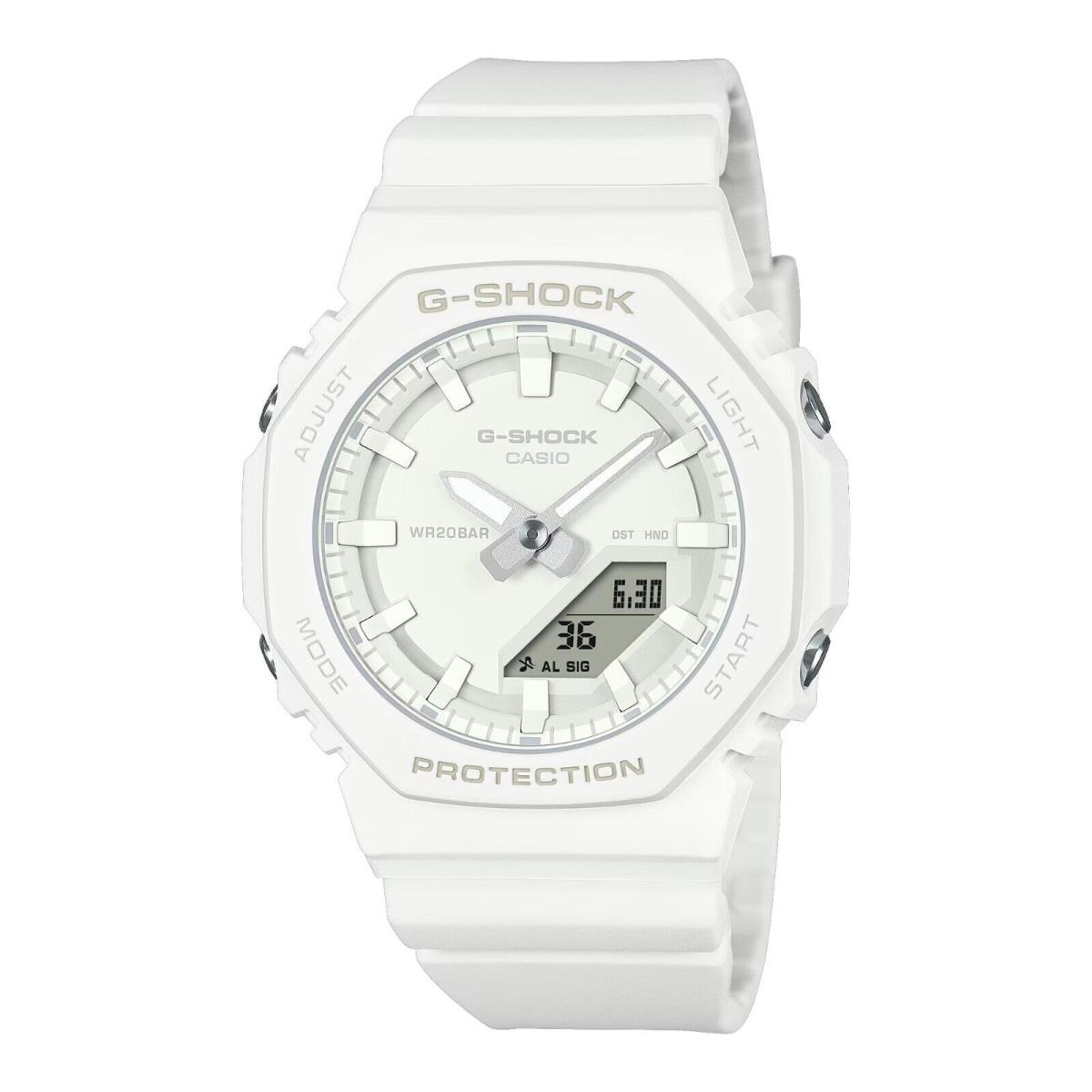 Casio GMAP2100-7A Women`s Slim White Analog Octagon Digital G Shock Watch