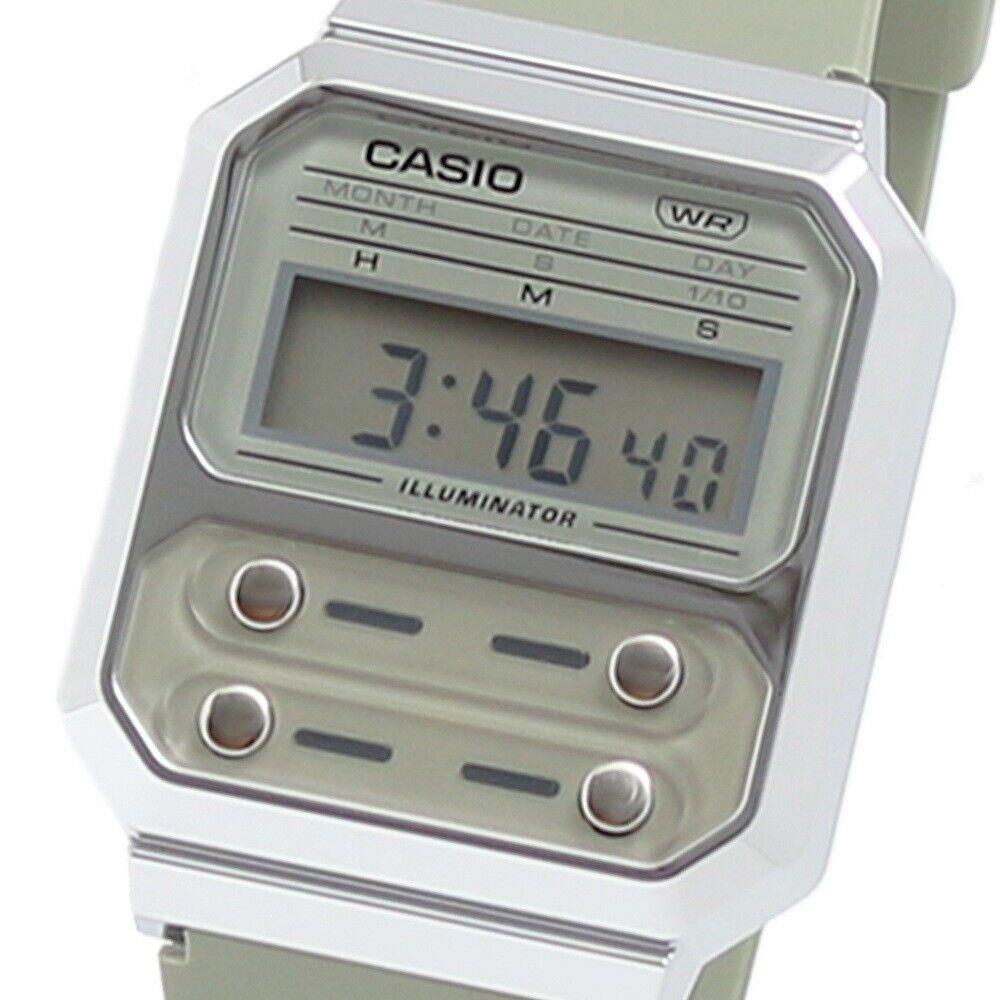 Casio A100WEF-3A Watch Unisex Light Olive Chronograph Quartz Digital