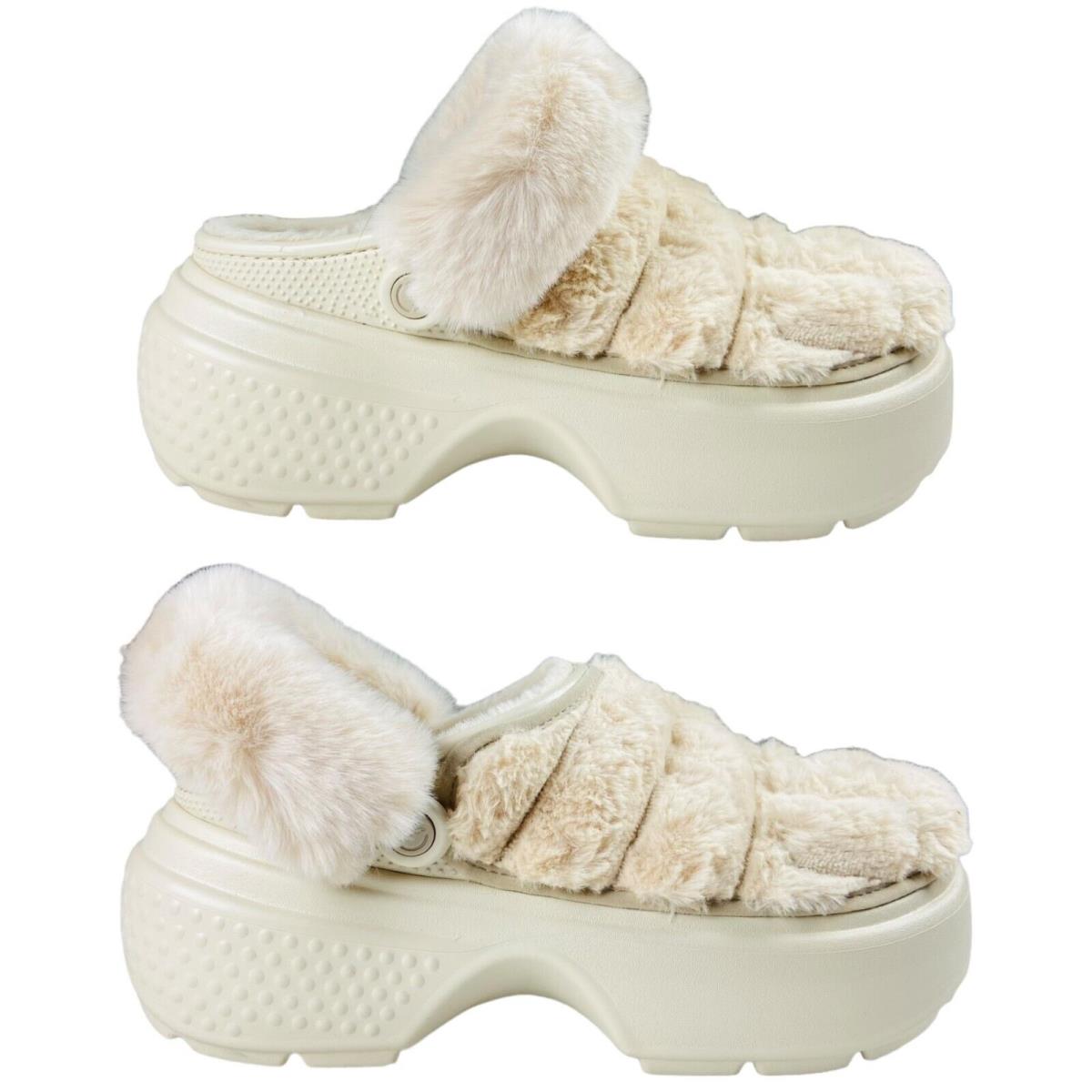 Crocs Unisex Stomp Lined Quilted Clogs Stucco 208938-160 Size M10/W12 - Beige