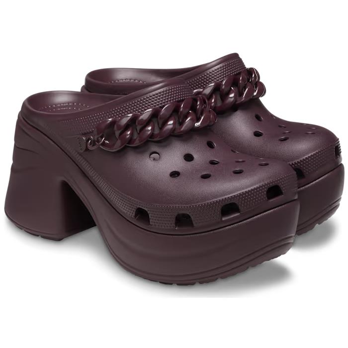 Crocs Siren Chain Clog Dark Cherry High-heeled Women s Size 7 Men`s Size 5