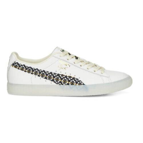 Puma Clyde Summer Breeze Lace Up Womens White Sneakers Casual Shoes 39009201
