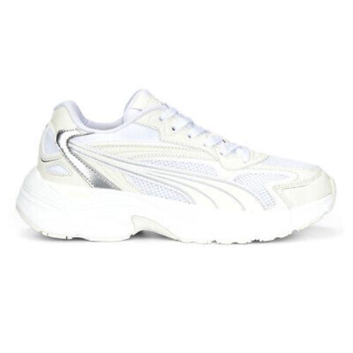 Puma Teveris Nitro Metallic Lace Up Womens White Sneakers Athletic Shoes 391098