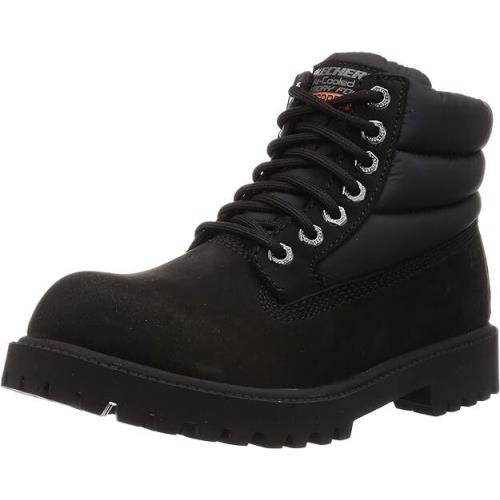 Skechers Men`s Black Sergeants Verno Leather Lace Up Ankle Boots 65838