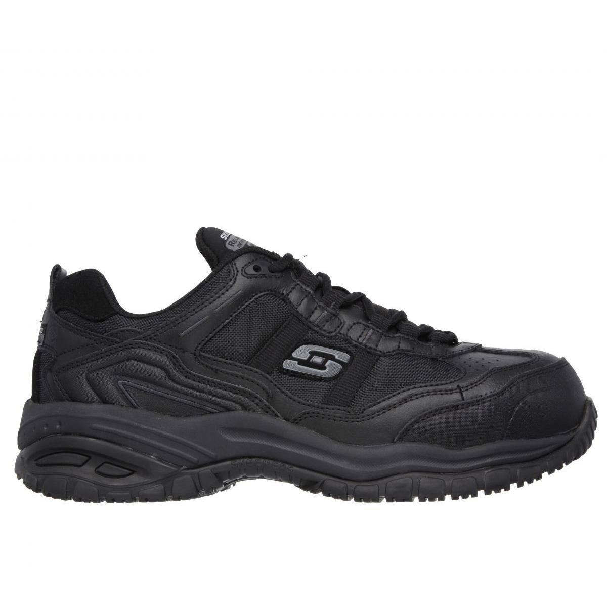 Skechers Work Men`s Work Relaxed Fit: Soft Stride Grinnel Composite Toe Work Sho - BLACK