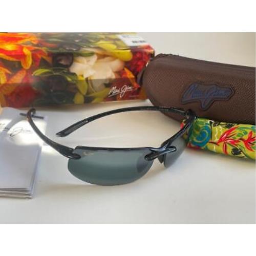 Maui Jim Banyans Polarized Sport Sunglasses 412-02 Black/gray Rimless