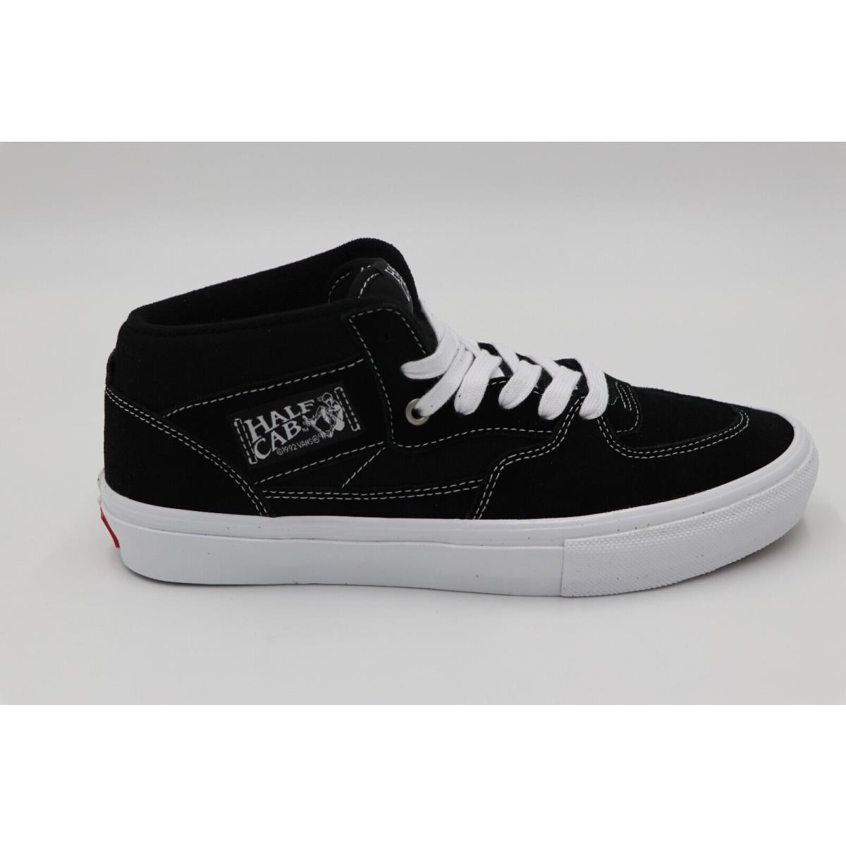 Vans Skate Half Cab Shoes Mid Top Men`s Freee Shipping Black and White
