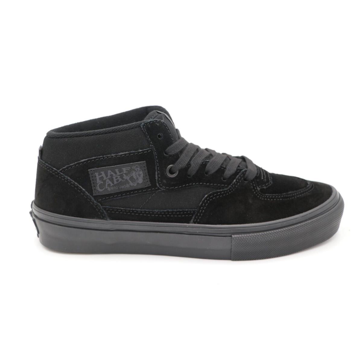 Vans Skate Half Cab Shoes Mid Top Men`s Freee Shipping Black/Black