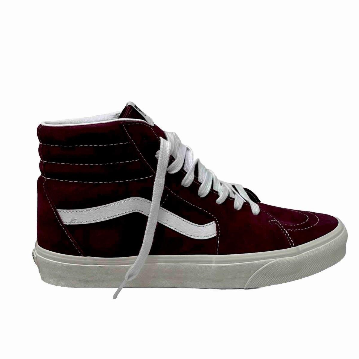 Vans Sk8 Hi Men`s 11.5 Pig Suede Pomegranate Maroon Skate Shoes