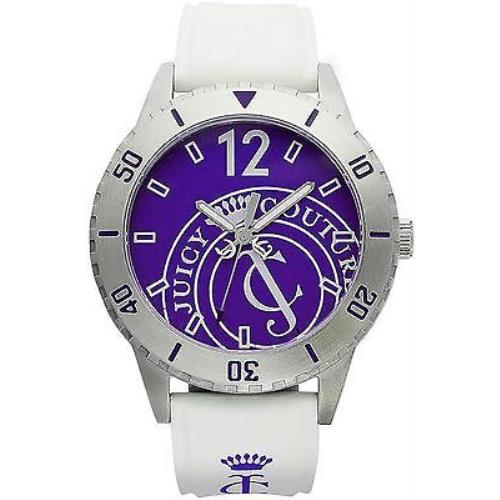 Juicy Couture 1900948 Womens Taylor Graphic Purple Dial White Silicone Watch