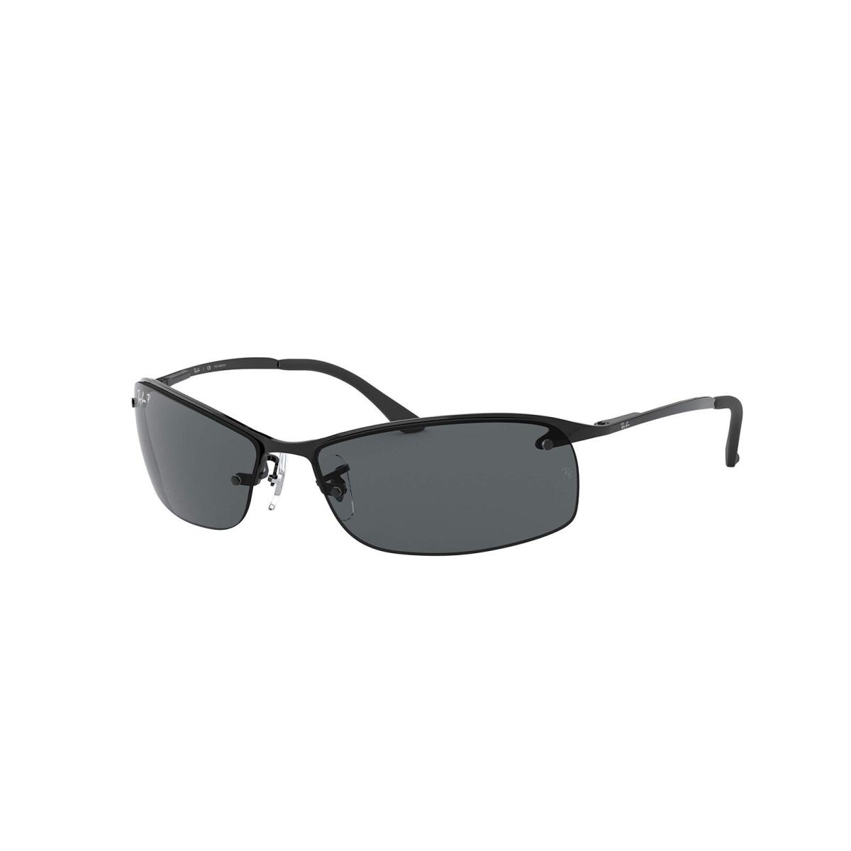 Ray-ban Men`s RB3183 Rectangular Sunglasses 63 mm Black/polarized Grey
