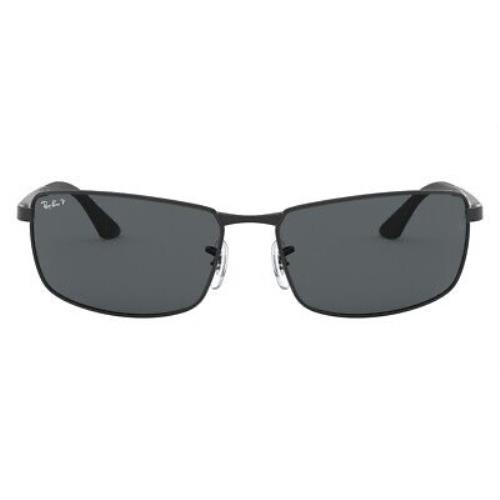 Ray-ban 0RB3498 Sunglasses Men Black Rectangle 61mm - Frame: Black, Lens: Grey, Model: Matte Black