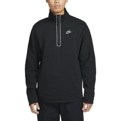 Nike Sportswear Men`s Tech Fleece 1/2-Zip Top Sweatshirt Black/heather DQ4314