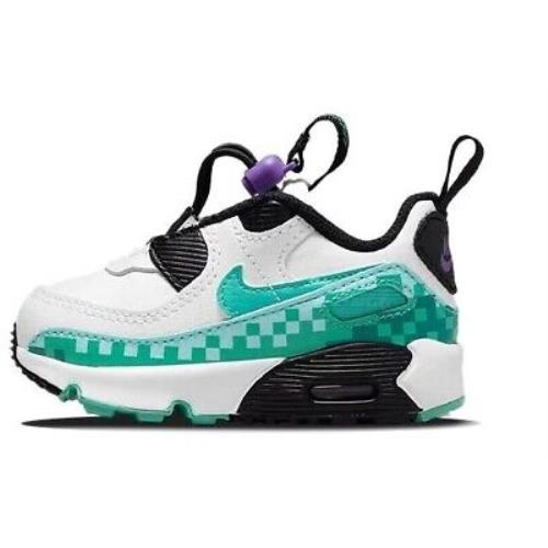 Toddler`s Nike Air Max 90 Toggle SE White/washed Teal-black DN3265 100