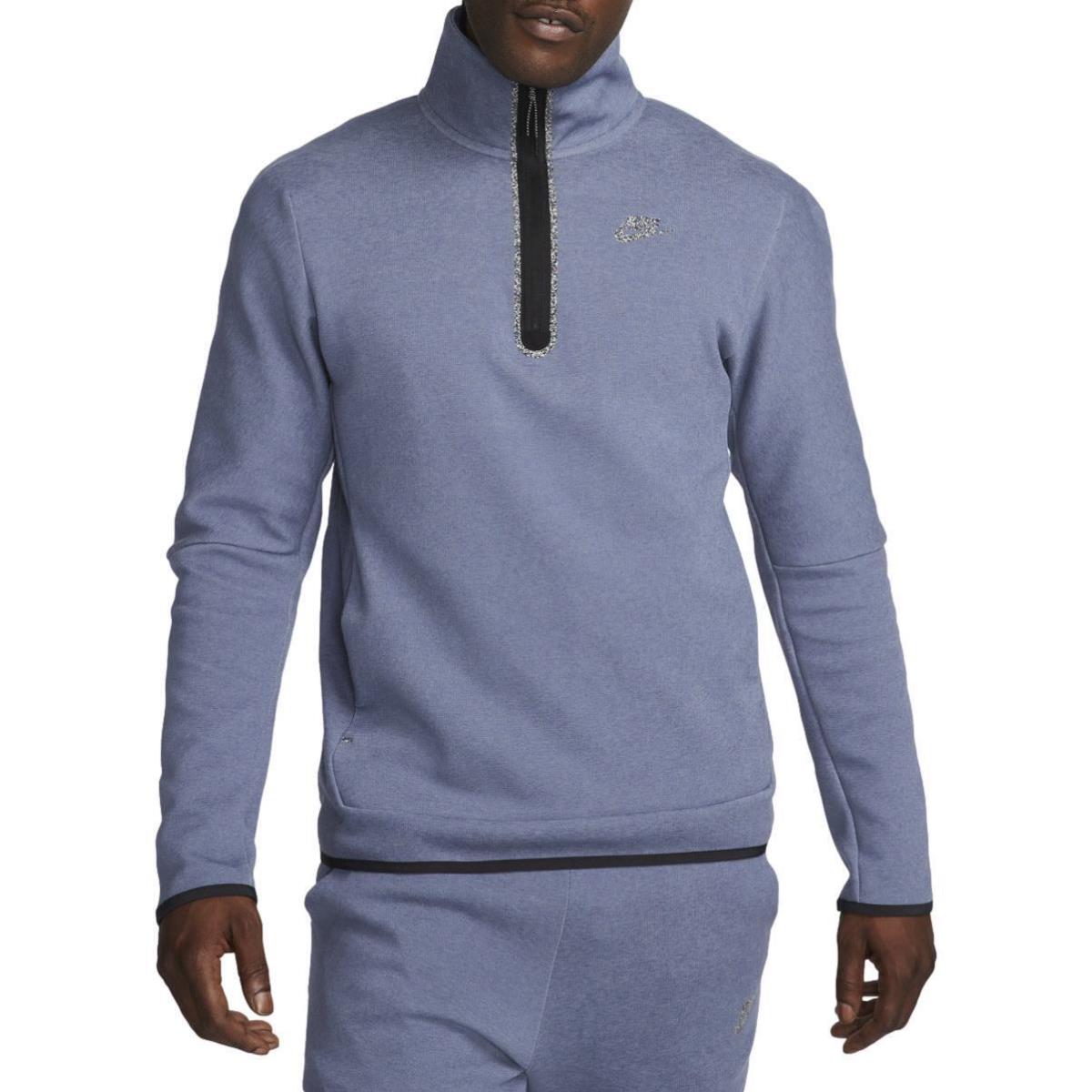 Nike Sportswear Men`s Tech Fleece 1/2-Zip Top Blue Heather DQ4314-491