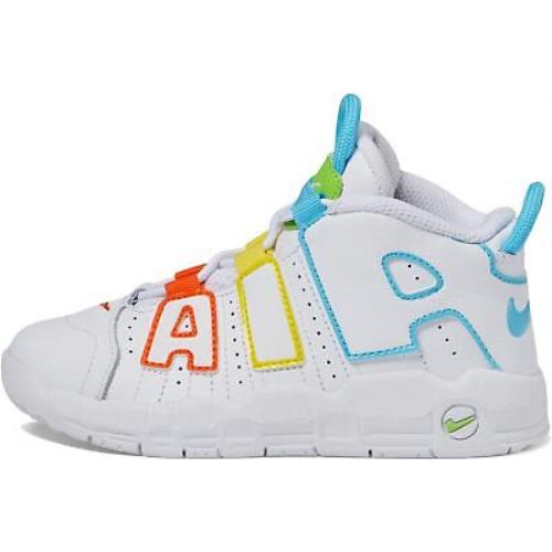 Toddler`s Nike Air More Uptempo White/baltic Blue-opti Yellow FJ4626 100 - White/Baltic Blue-Opti Yellow