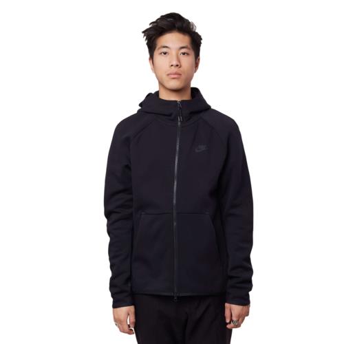 Nike Sportswear Black/black Tech Fleece Full-zip Hoodie - Black