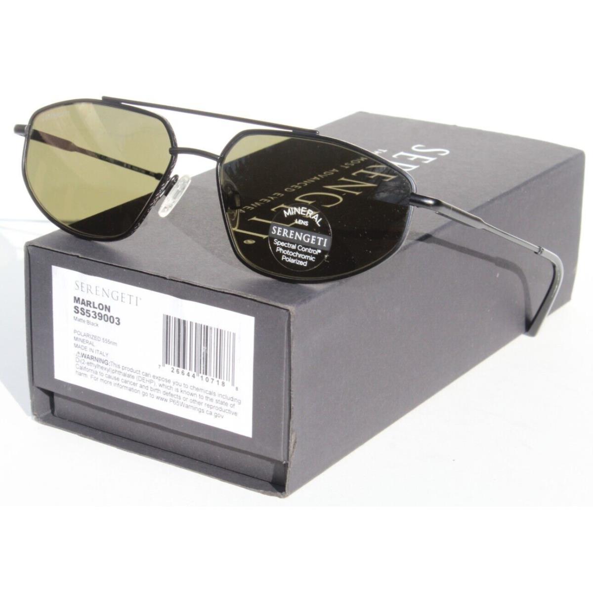 Serengeti Marlon Polarized Sunglasses Matte Black/555nm Gray SS539003 Italy