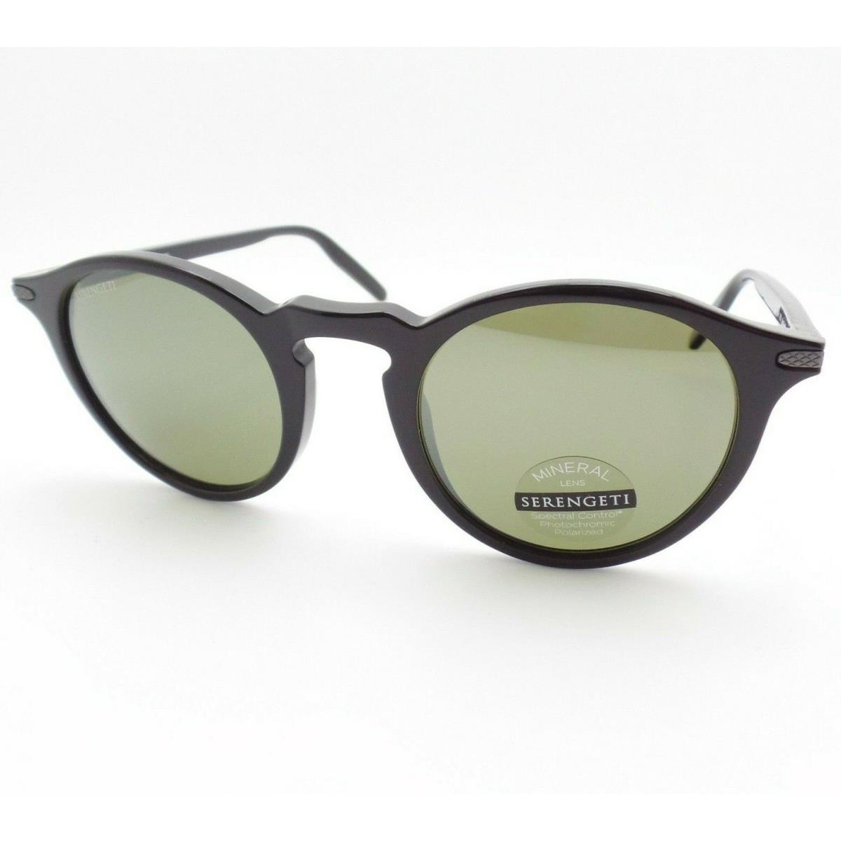 Serengeti Raffaele 8950 Shiny Black Green Polarized Sunglasses UV