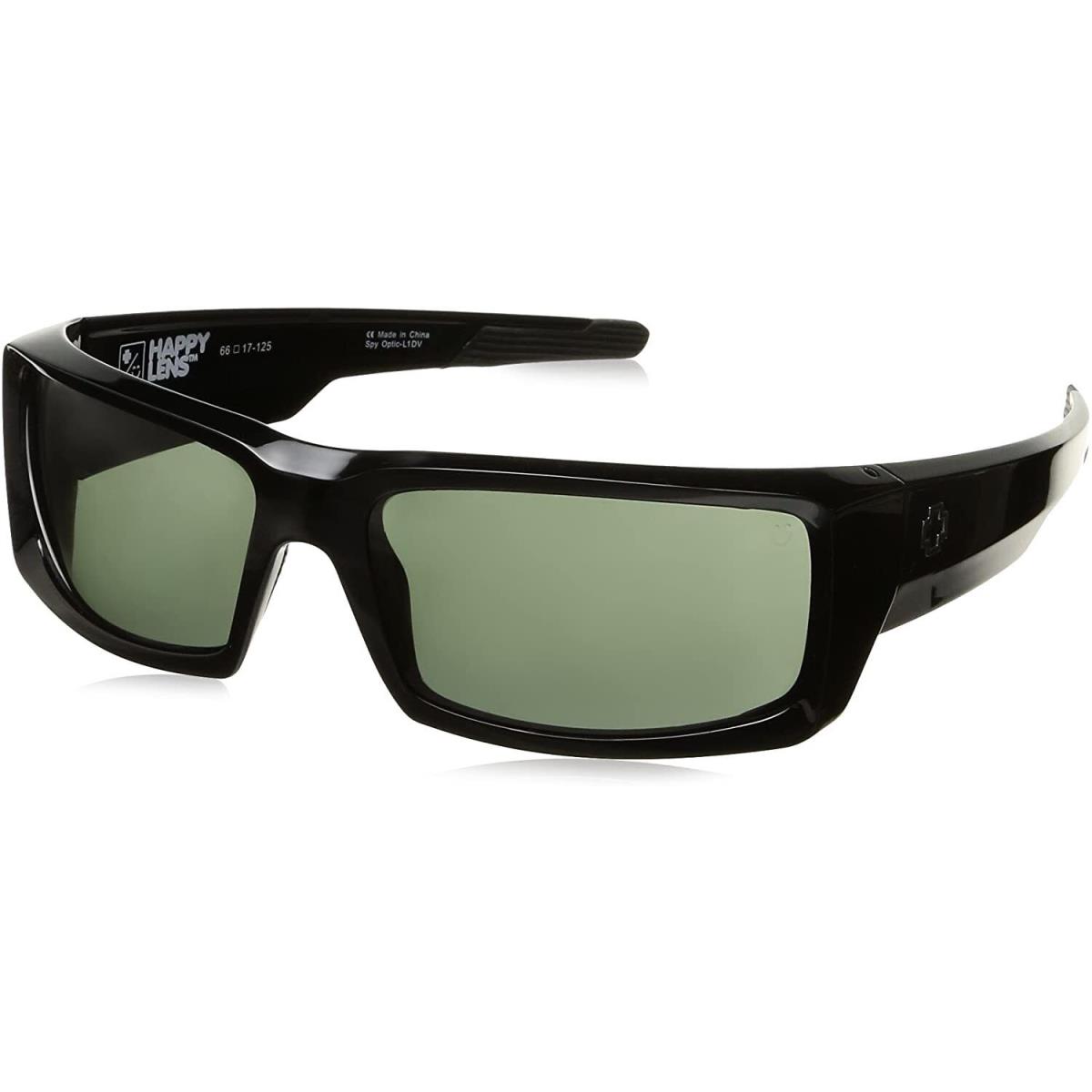 Spy Optic Mens General Rectangular Sunglasses - Black/happy Gray/green - 60 mm