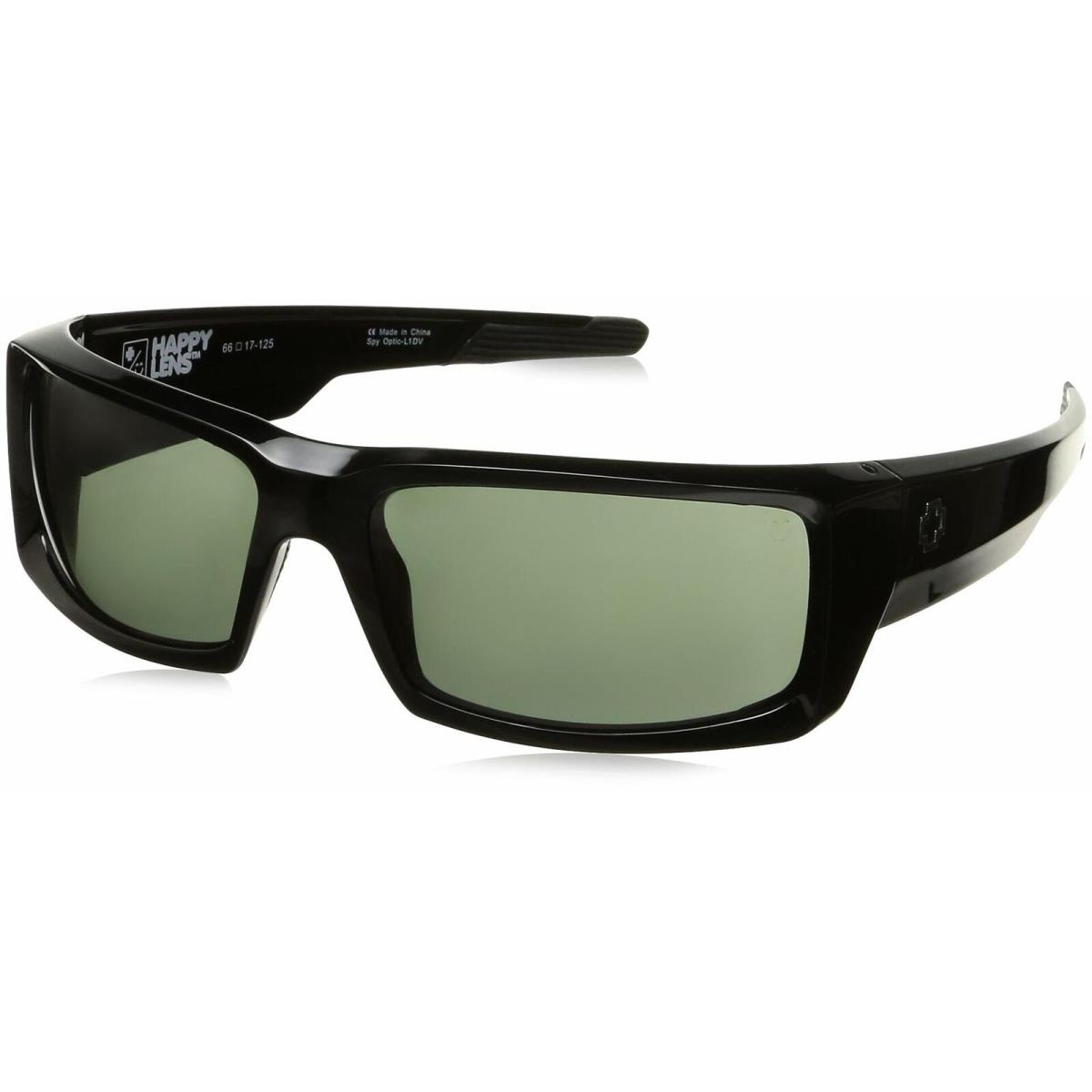 Spy Optics - Men`s General Wrap Sunglasses Black Happy-gray Green