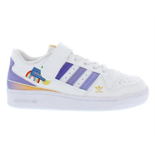 Adidas Forum Low El Boys Shoes - White/Purple, Main: White