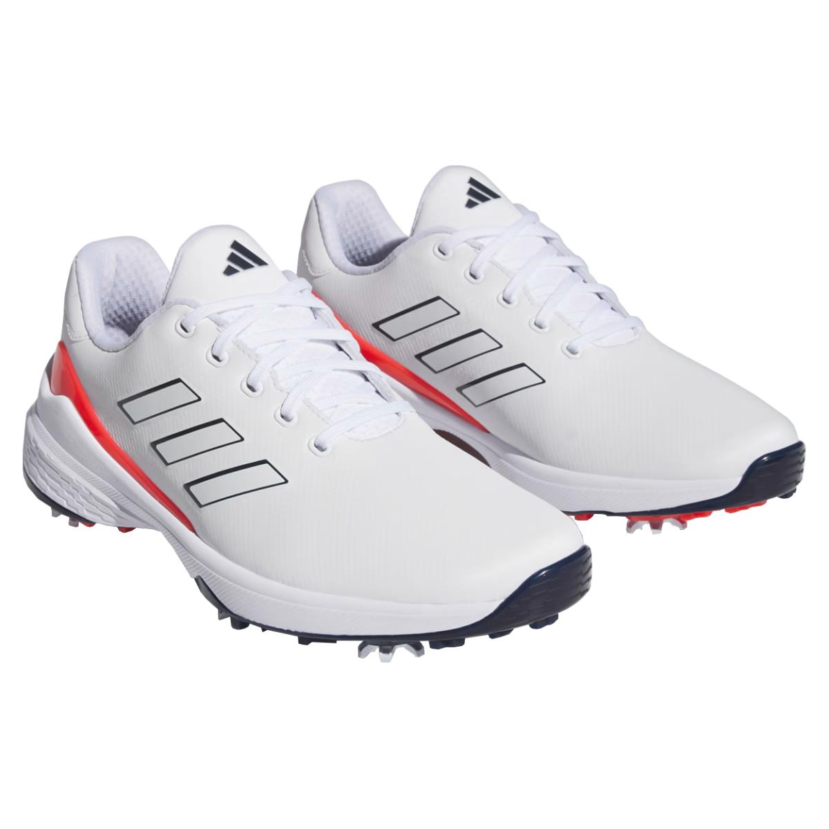 Adidas Men`s ZG23 Waterproof 6-Spike Golf Shoes White/Navy/Red