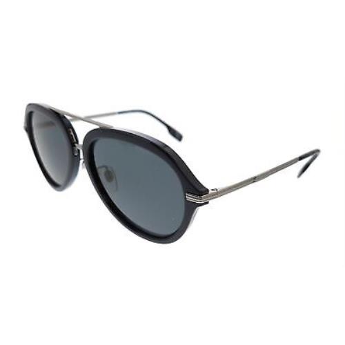 Burberry 0BE4377 403487 Jude Blue Aviator Sunglasses - Blue, Frame: Blue, Lens: Dark Grey