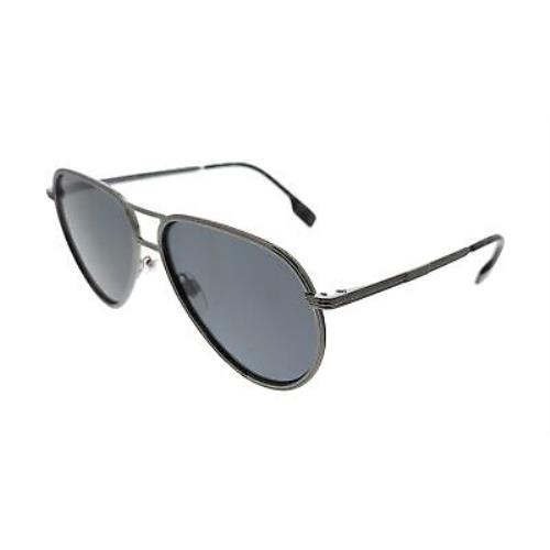Burberry 0BE3135 114481 Scott Ruthenium Aviator Sunglasses - Frame: , Lens: PolarizedDark Grey