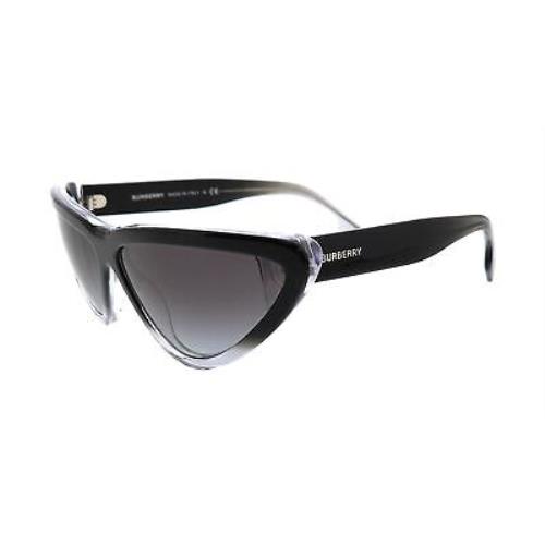 Burberry 0BE4292 38058G Top Black Grad on Transparent Cateye Sunglasses - Top black grad on transparent, Frame: Top black grad on transparent, Lens: Grey Gradient
