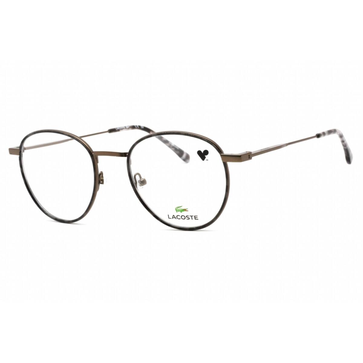 Lacoste Unisex Eyeglasses Clear Demo Lens Gunmetal Round Shape Frame L2272 033