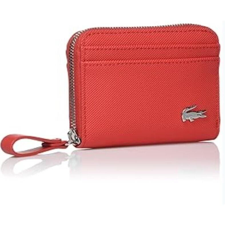 Lacoste Women`s Daily Lifestyle Zip Coin Wallet Haut Rouge One Size