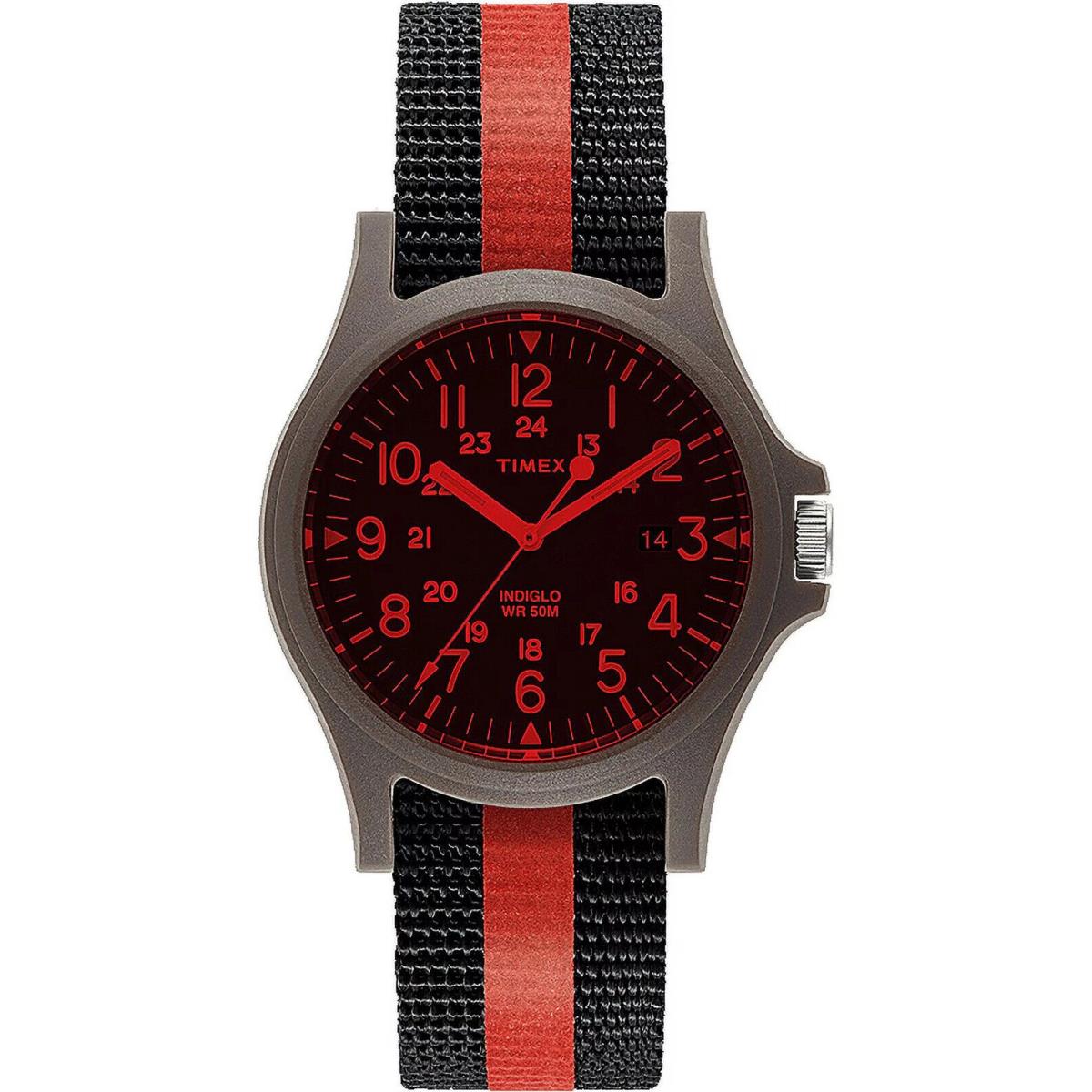 Timex TW2T42000 Archive Acadia Men`s Analog Round Watch Nylon Strap