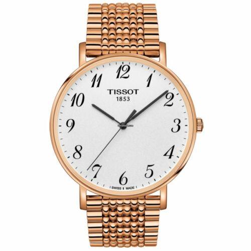 Tissot Men`s T Classic Rose Gold Everytime Steel Rose Watch T109.610.33.032.00 - White Dial, Rose Gold Band