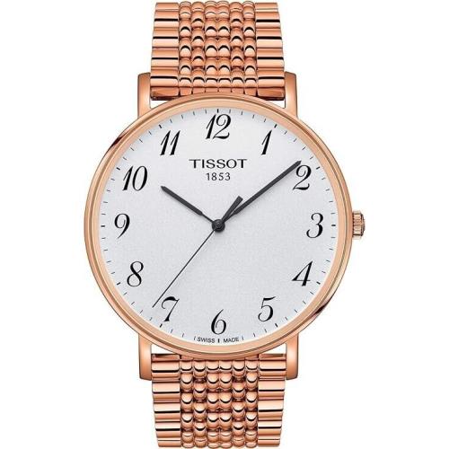 Tissot Everytime Large Silver Dial Men`s Watch T109.610.33.032.00 - Dial: Silver, Band: Pink, Bezel: Pink