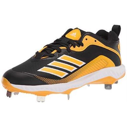 Adidas Men`s FV9346 Baseball Shoe Black/gold/white 13.5